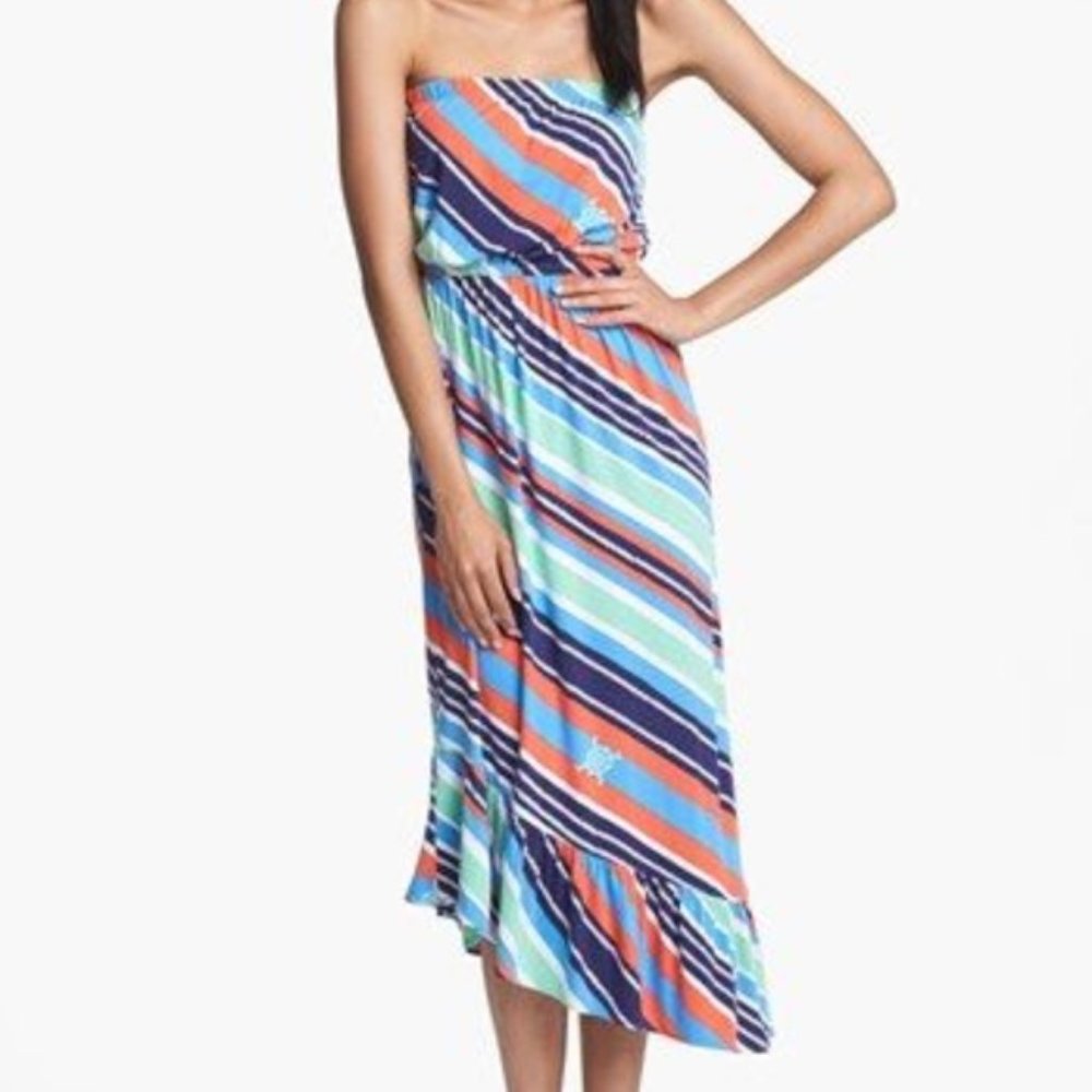 Lilly Pulitzer Meridian Stripe Strapless Dress M